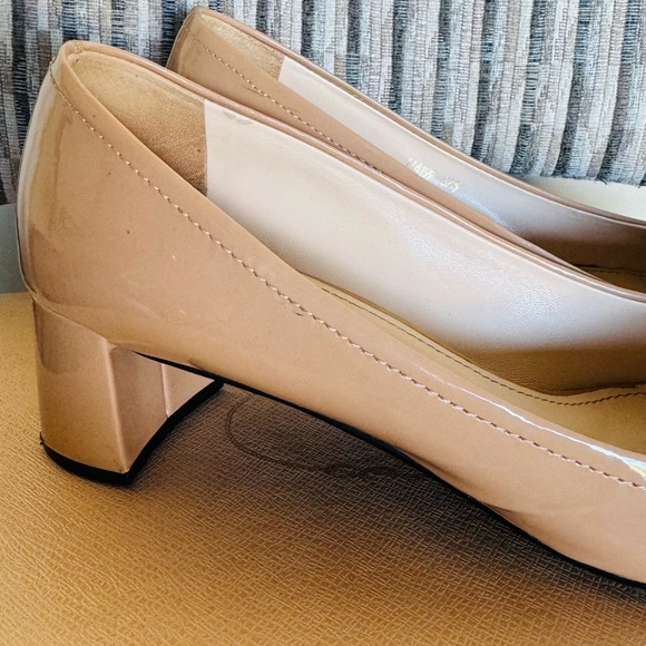 women's prada logo cream saffiano leather cap toe 37.5 - Picture 13 of 16